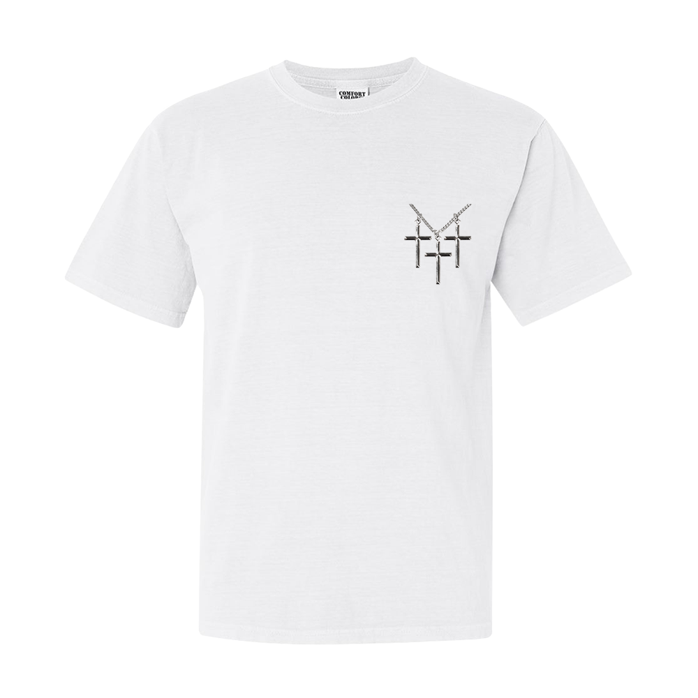 ††† Crosses Rosary White Tee