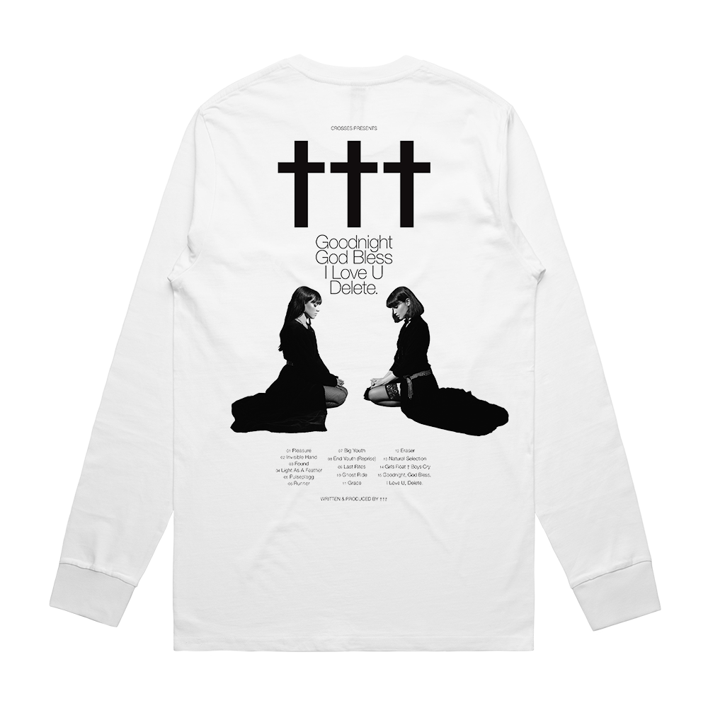 †††  Crosses Rosary White Long Sleeve