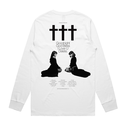 †††  Crosses Rosary White Long Sleeve