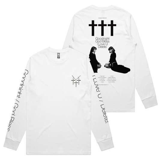 †††  Crosses Rosary White Long Sleeve