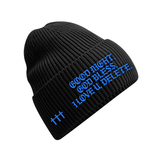 ††† GNGBILUD Black Embroidered Beanie