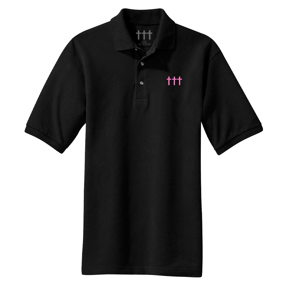†††  Embroidered Polo Black